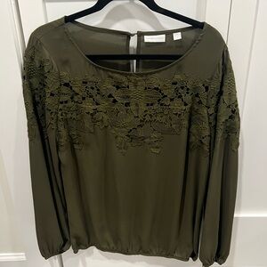 Green floral detail blouse